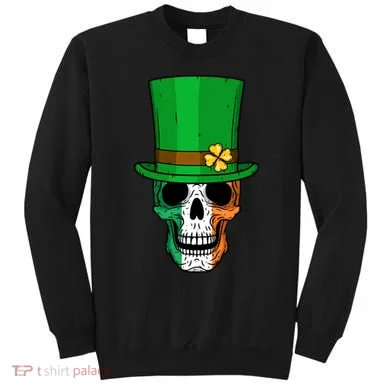 Cool St. Patricks Day Irish Skull Sweatshirt