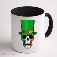 Cool St. Patricks Day Irish Skull Coffee Mug thumb 1
