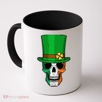 Cool St. Patricks Day Irish Skull Coffee Mug thumb 0