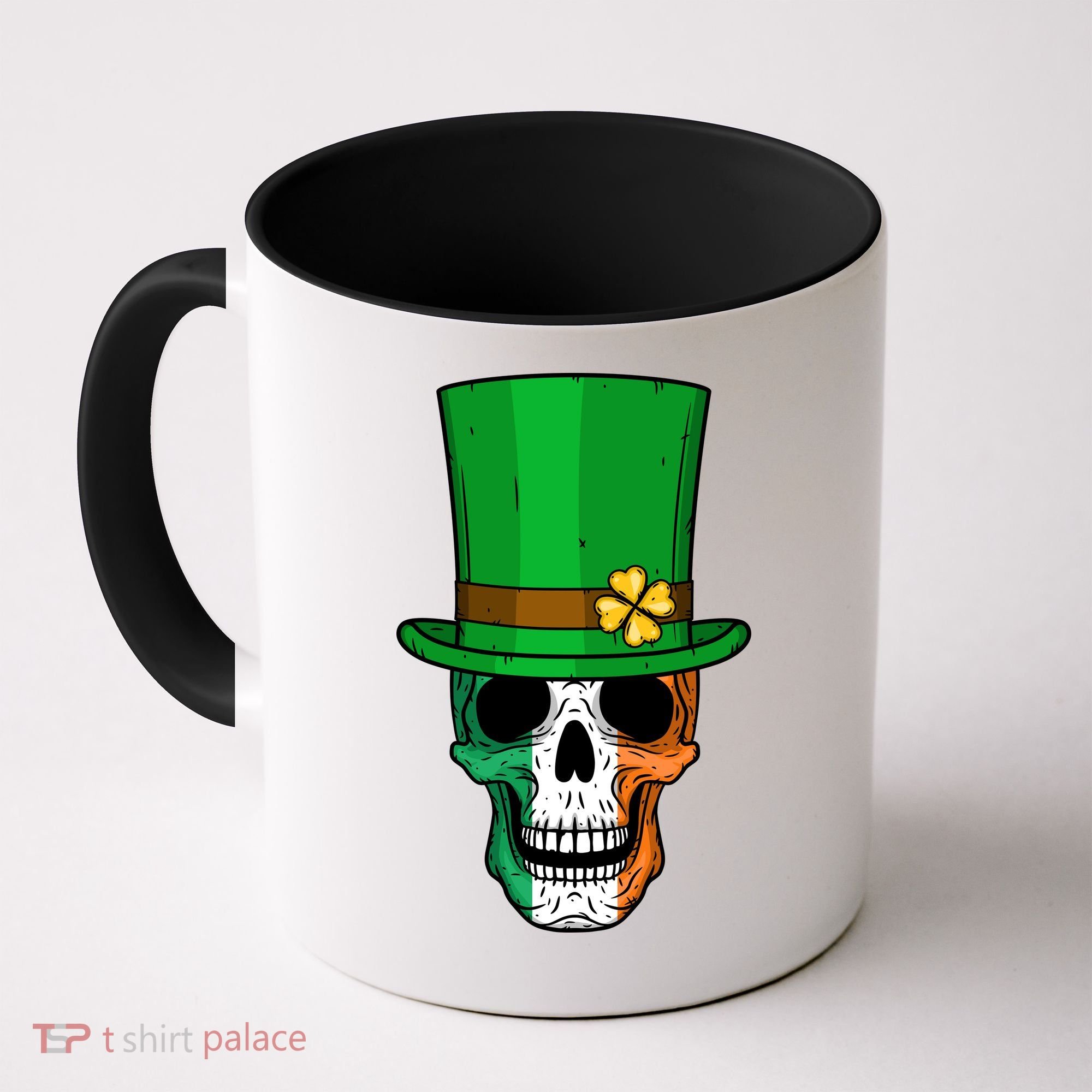 Cool St. Patricks Day Irish Skull Coffee Mug