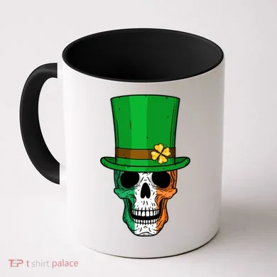 Cool St. Patricks Day Irish Skull Coffee Mug