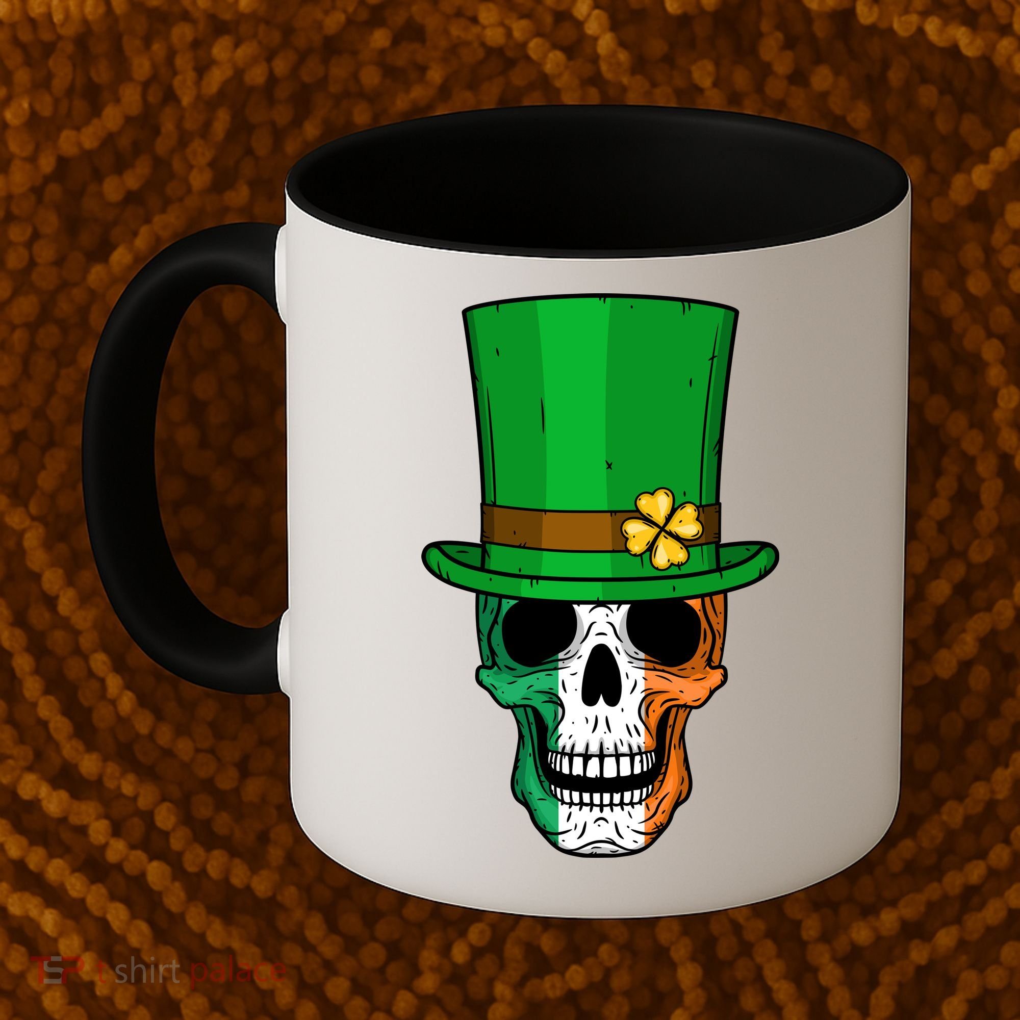 Cool St. Patricks Day Irish Skull Coffee Mug