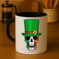 Cool St. Patricks Day Irish Skull Coffee Mug thumb 4