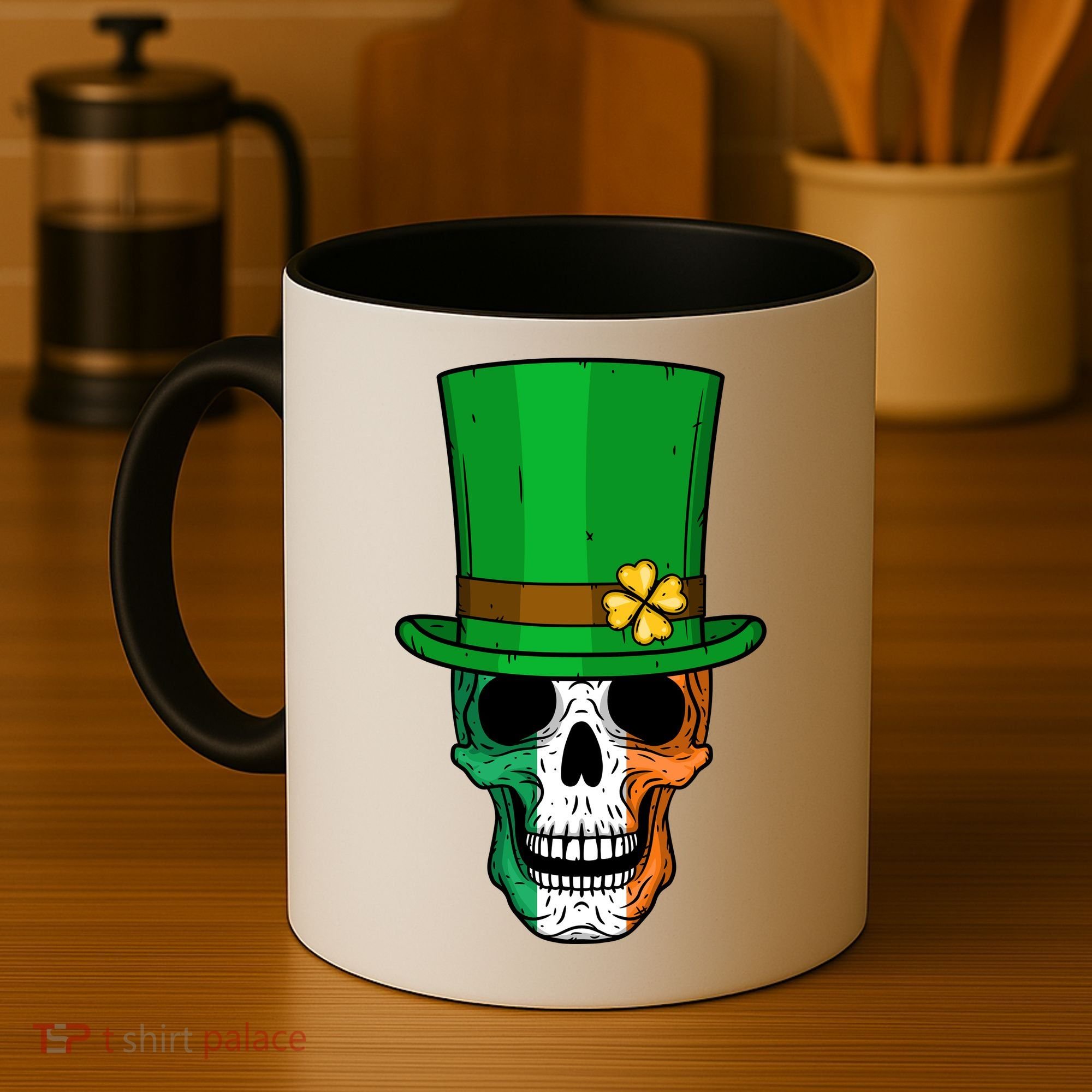 Cool St. Patricks Day Irish Skull Coffee Mug