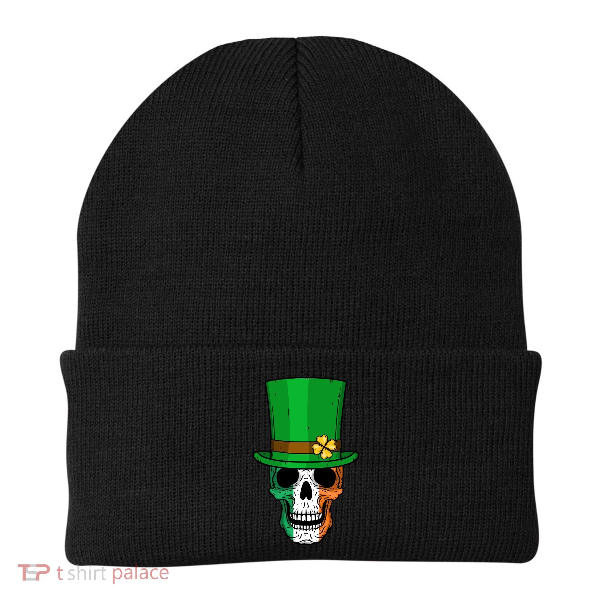 Cool St. Patricks Day Irish Skull Beanie