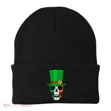 Cool St. Patricks Day Irish Skull Beanie