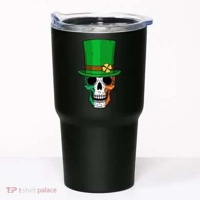 Cool St. Patricks Day Irish Skull Tumbler