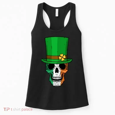 Cool St. Patricks Day Irish Skull Women's Tank Top
