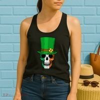 Cool St. Patricks Day Irish Skull Women's Tank Top thumb 2