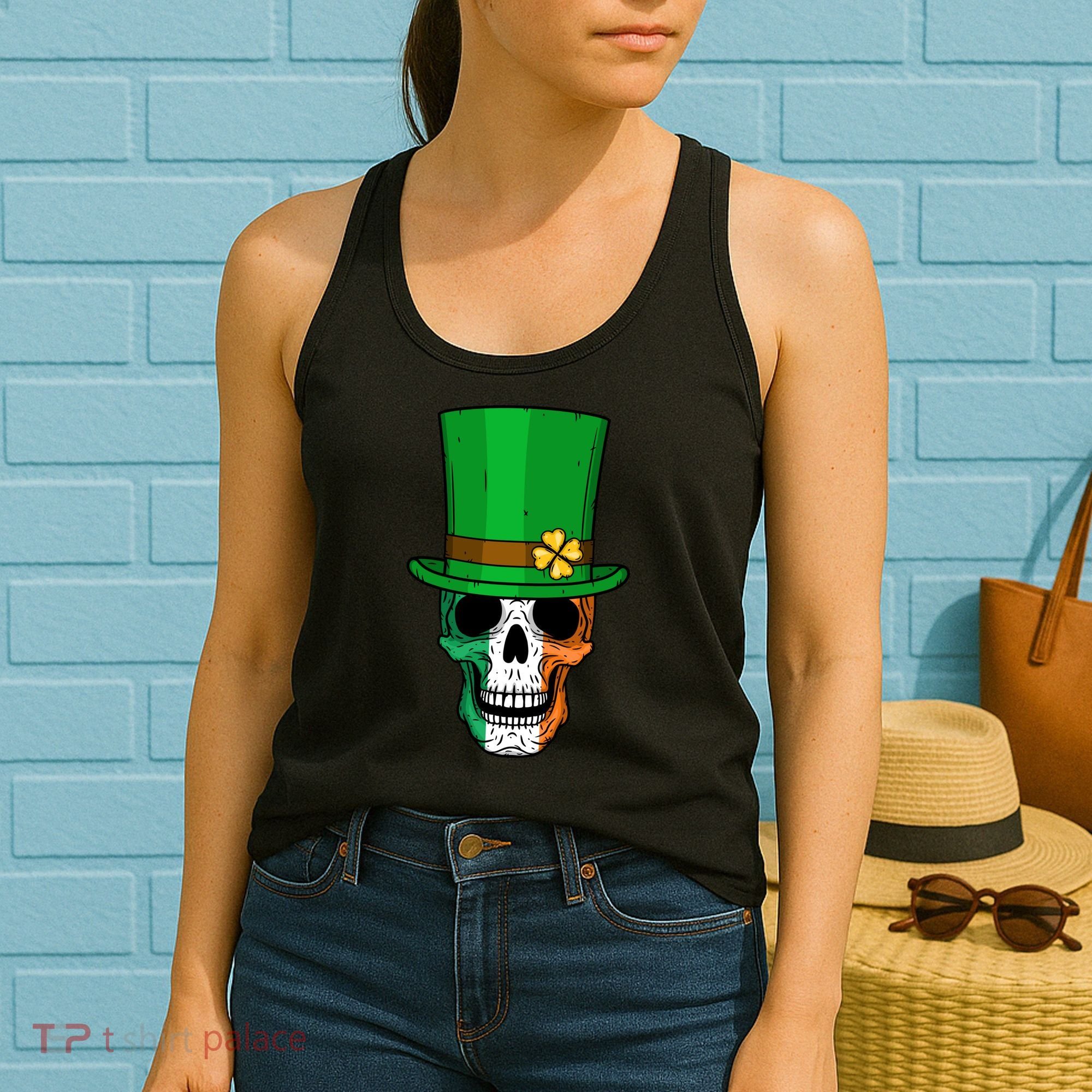 Cool St. Patricks Day Irish Skull Women's Tank Top