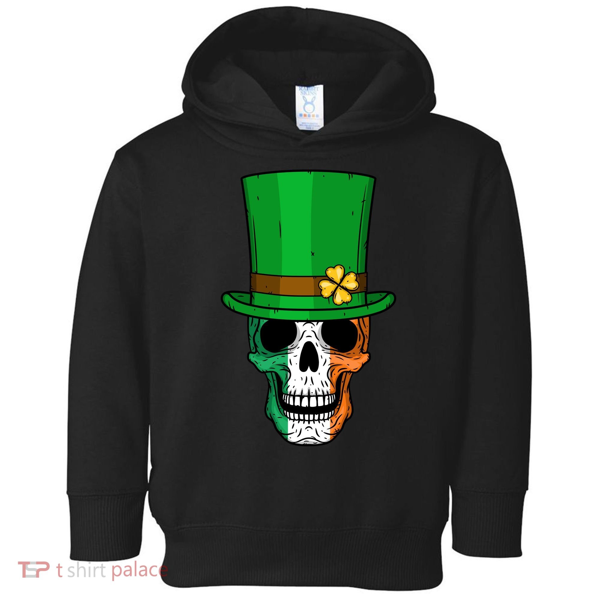 Cool St. Patricks Day Irish Skull Toddler Hoodie