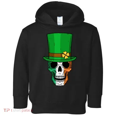 Cool St. Patricks Day Irish Skull Toddler Hoodie
