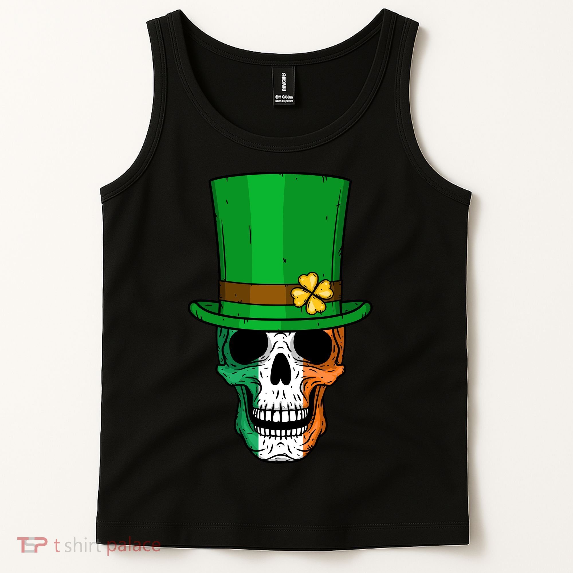 Cool St. Patricks Day Irish Skull Tank Top