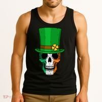 Cool St. Patricks Day Irish Skull Tank Top thumb 3