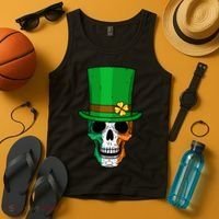 Cool St. Patricks Day Irish Skull Tank Top thumb 4