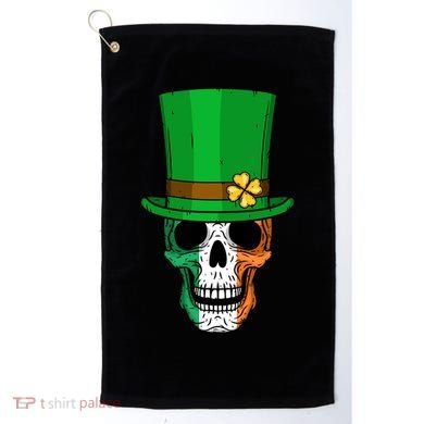 Cool St. Patricks Day Irish Skull Golf Towel