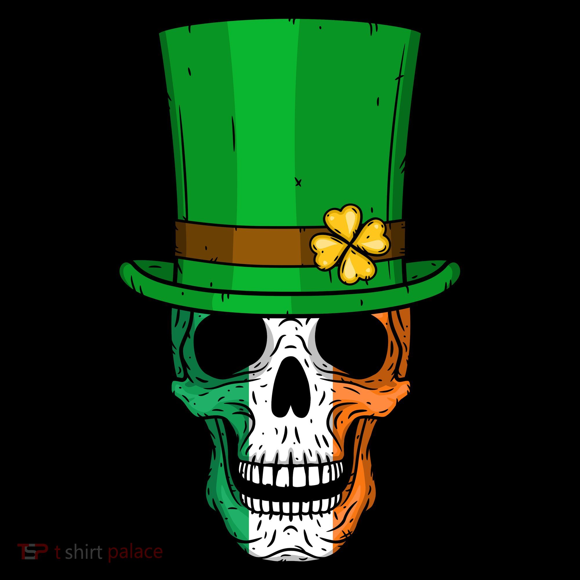Cool St. Patricks Day Irish Skull Women's Long Sleeve Shirt