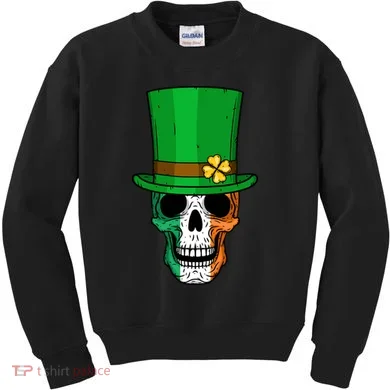 Cool St. Patricks Day Irish Skull Kids Sweatshirt