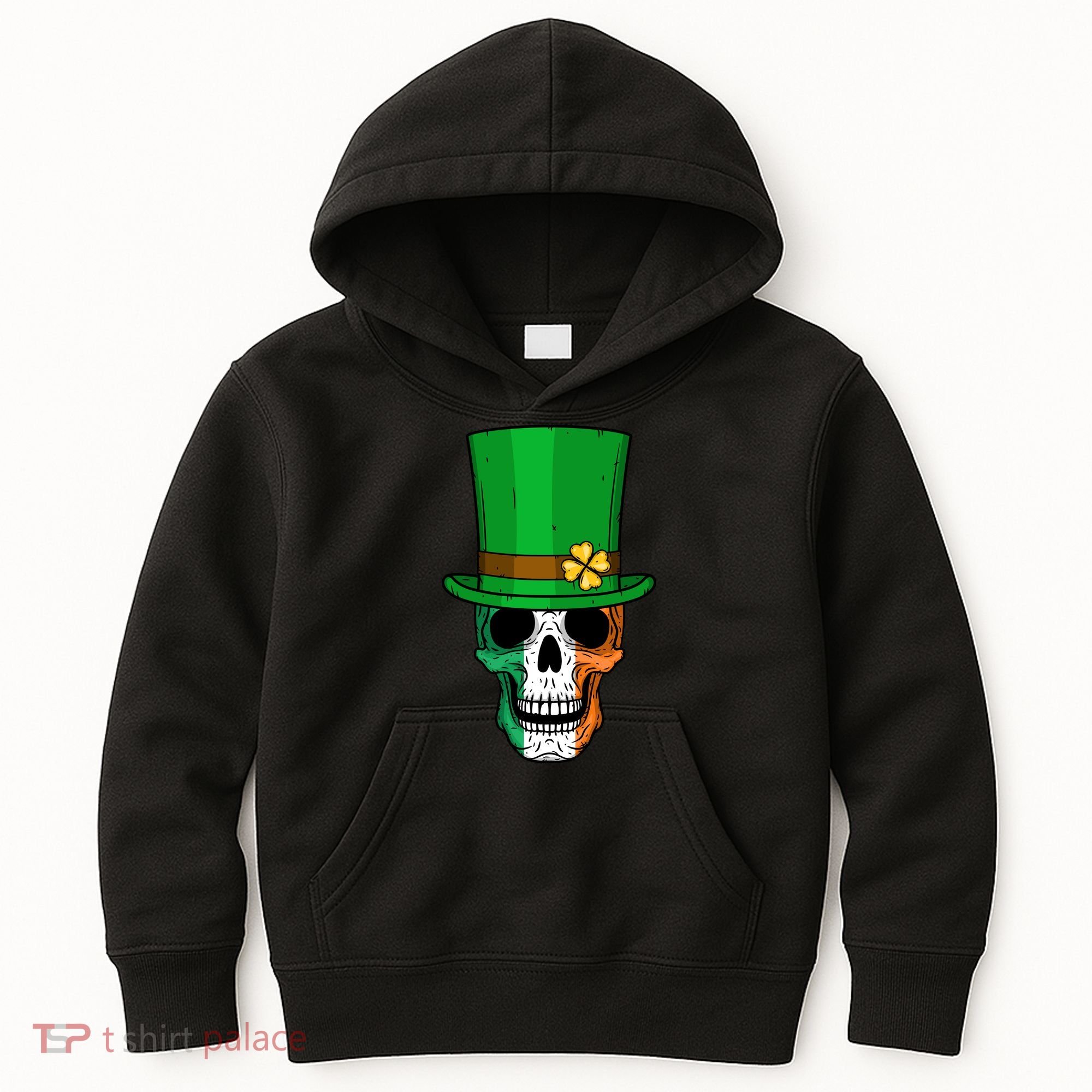 Cool St. Patricks Day Irish Skull Kids Hoodie