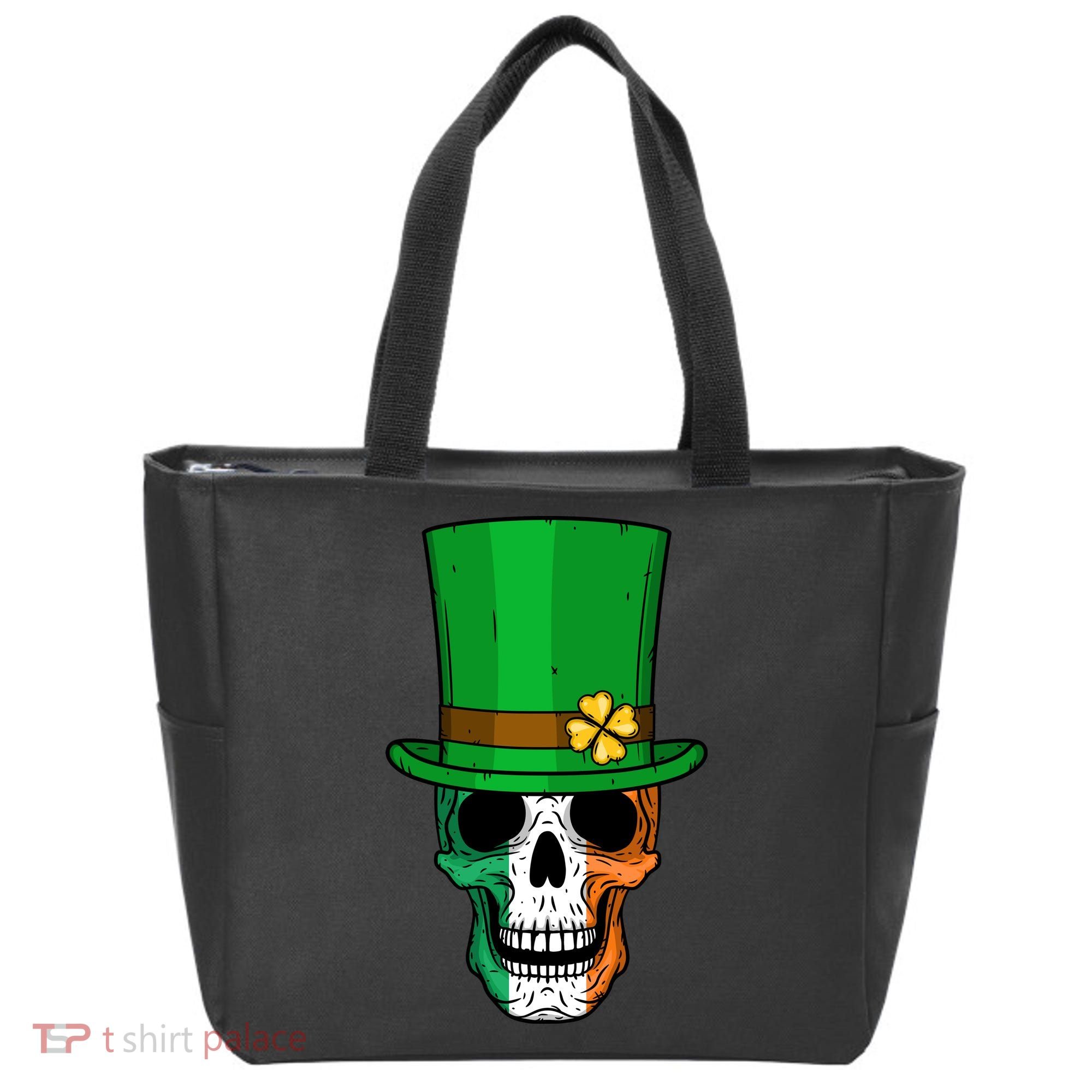 Cool St. Patricks Day Irish Skull Tote Bag