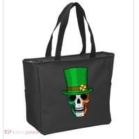 Cool St. Patricks Day Irish Skull Tote Bag thumb 2