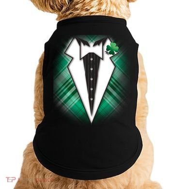 Cool St. Patrick's Day Tuxedo Irish Tux Doggie Tank