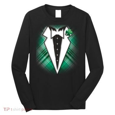 Cool St. Patrick's Day Tuxedo Irish Tux Long Sleeve Shirt