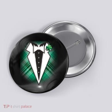 Cool St. Patrick's Day Tuxedo Irish Tux Button