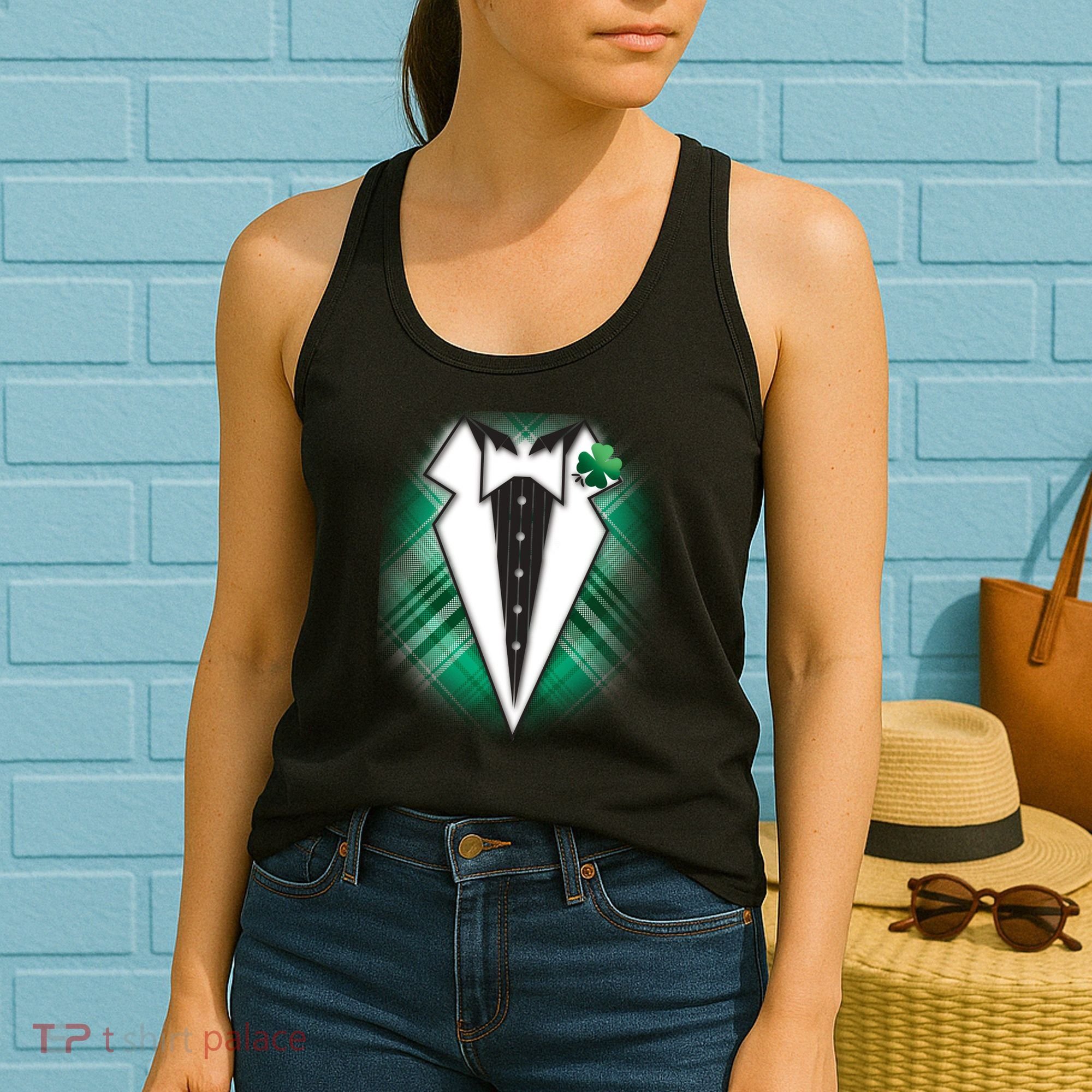 Cool St. Patrick's Day Tuxedo Irish Tux Women's Tank Top