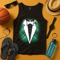 Cool St. Patrick's Day Tuxedo Irish Tux Tank Top thumb 4