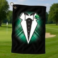 Cool St. Patrick's Day Tuxedo Irish Tux Golf Towel thumb 1