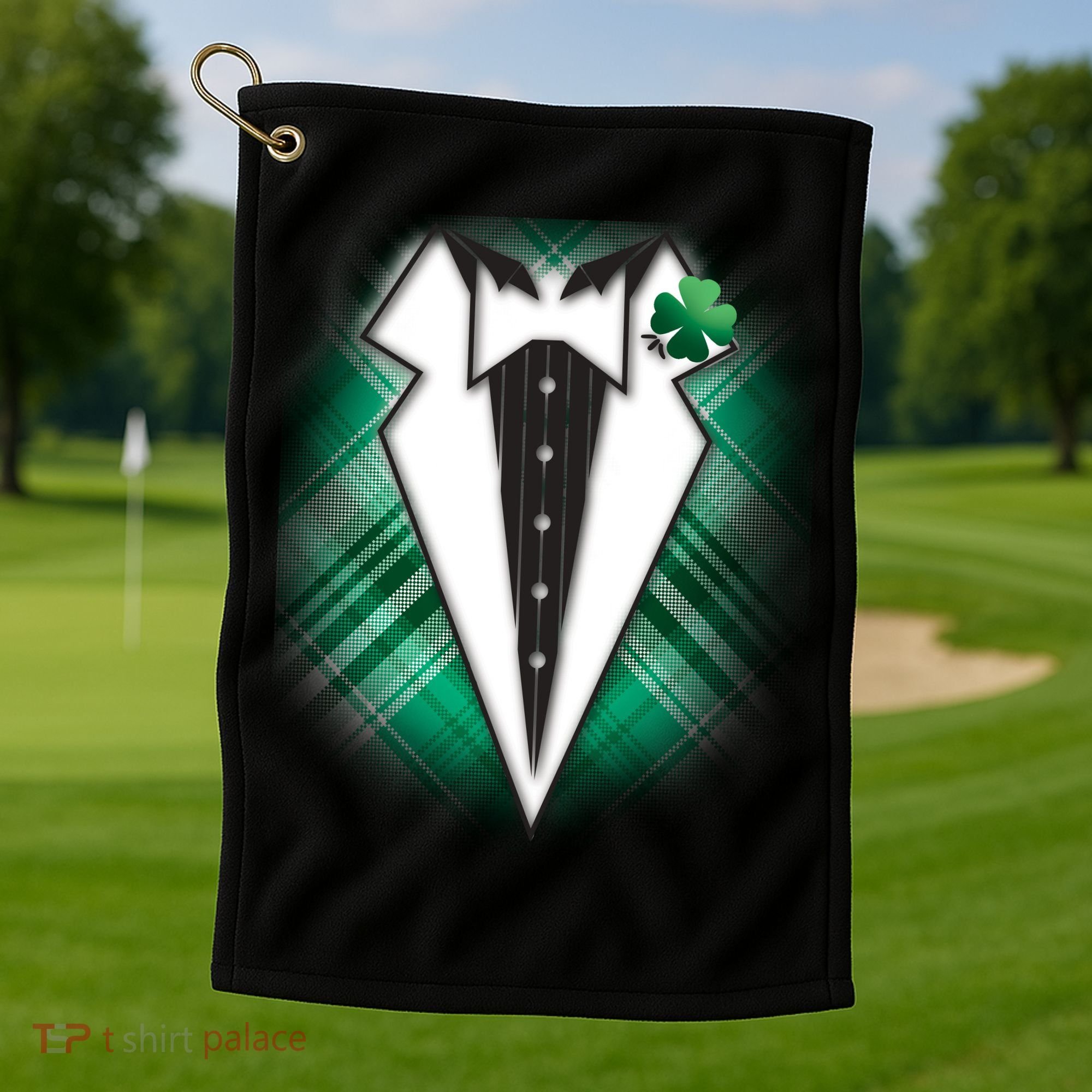 Cool St. Patrick's Day Tuxedo Irish Tux Golf Towel