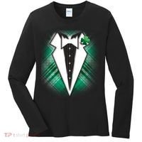 Cool St. Patrick's Day Tuxedo Irish Tux Women's Long Sleeve Shirt thumb 0