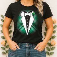 Cool St. Patrick's Day Tuxedo Irish Tux Women's T-Shirt thumb 2
