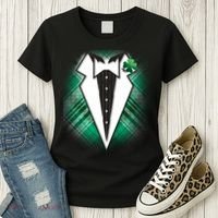 Cool St. Patrick's Day Tuxedo Irish Tux Women's T-Shirt thumb 3