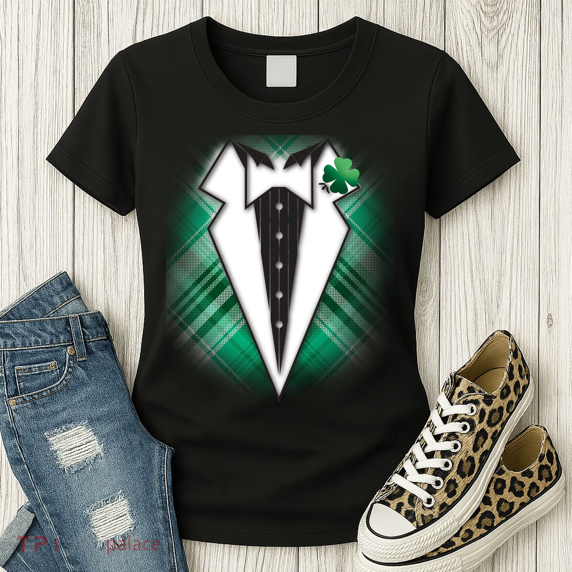 Cool St. Patrick's Day Tuxedo Irish Tux Women's T-Shirt