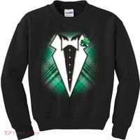 Cool St. Patrick's Day Tuxedo Irish Tux Kids Sweatshirt thumb 0