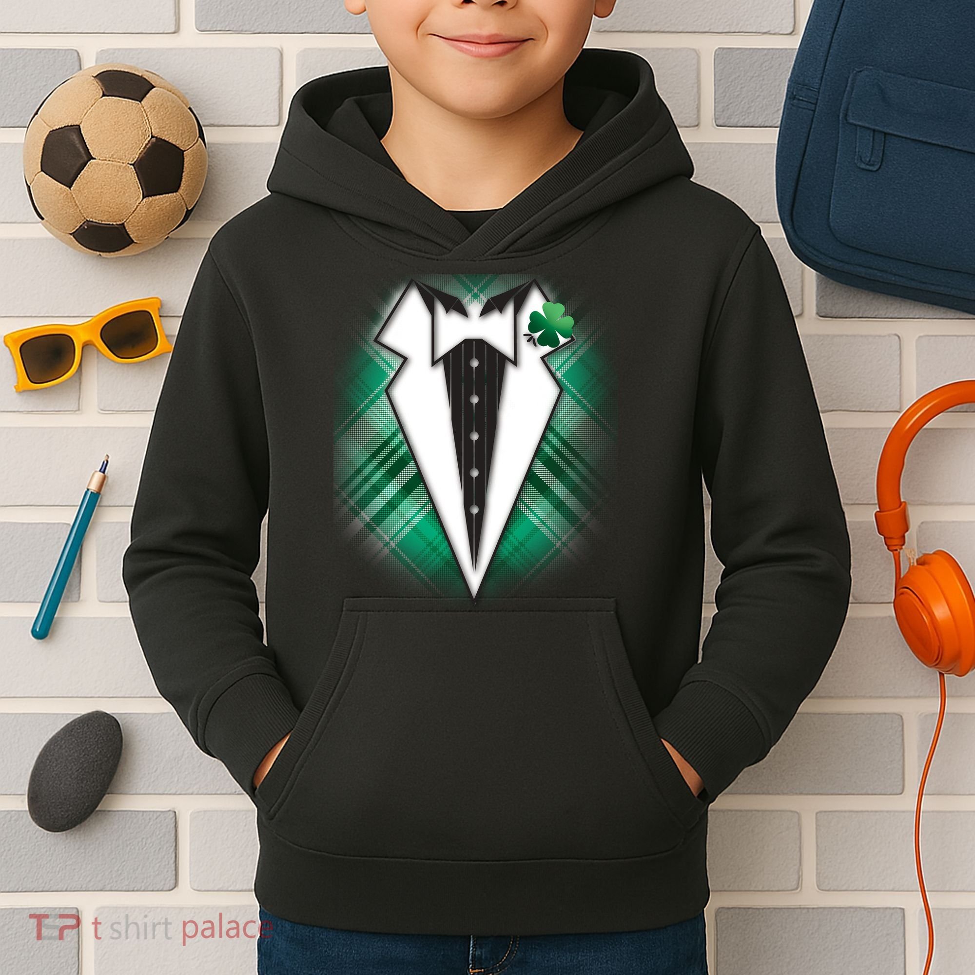 Cool St. Patrick's Day Tuxedo Irish Tux Kids Hoodie