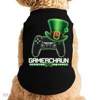 Cool St Patrick's Day Gamerchaun Game Controller Leprechaun Doggie Tank thumb 0
