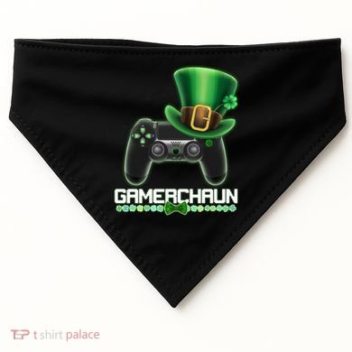 Cool St Patrick's Day Gamerchaun Game Controller Leprechaun USA-Made Doggie Bandana