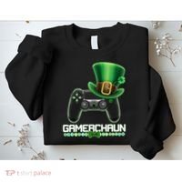 Cool St Patrick's Day Gamerchaun Game Controller Leprechaun Sweatshirt thumb 2