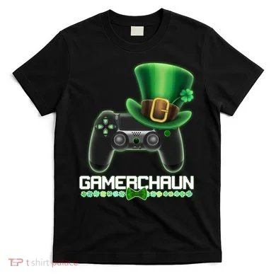 Cool St Patrick's Day Gamerchaun Game Controller Leprechaun T-Shirt