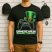 Cool St Patrick's Day Gamerchaun Game Controller Leprechaun T-Shirt thumb 6