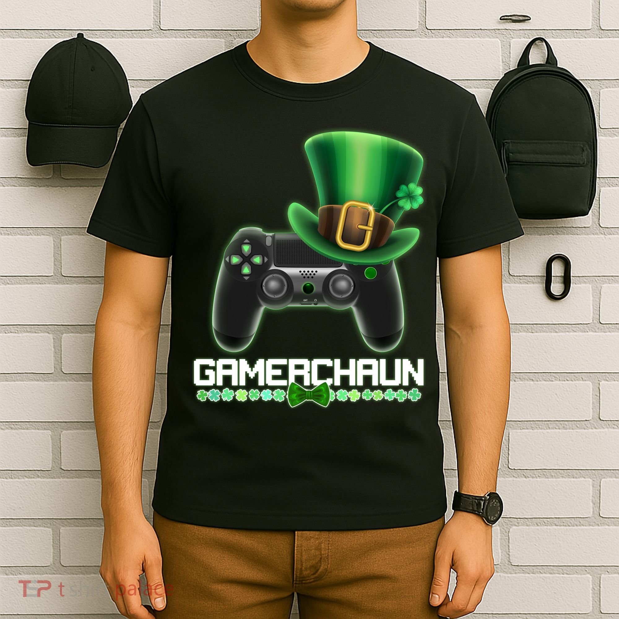 Cool St Patrick's Day Gamerchaun Game Controller Leprechaun T-Shirt
