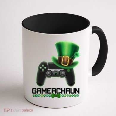 Cool St Patrick's Day Gamerchaun Game Controller Leprechaun Coffee Mug back
