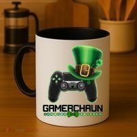 Cool St Patrick's Day Gamerchaun Game Controller Leprechaun Coffee Mug thumb 4
