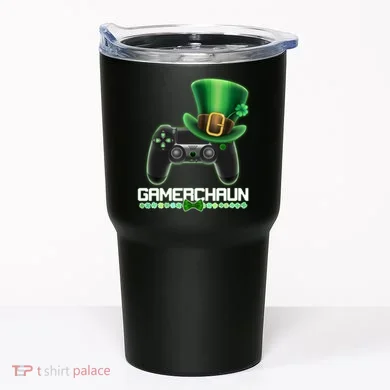Cool St Patrick's Day Gamerchaun Game Controller Leprechaun Tumbler