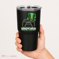 Cool St Patrick's Day Gamerchaun Game Controller Leprechaun Tumbler thumb 2
