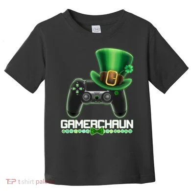 Cool St Patrick's Day Gamerchaun Game Controller Leprechaun Toddler T-Shirt
