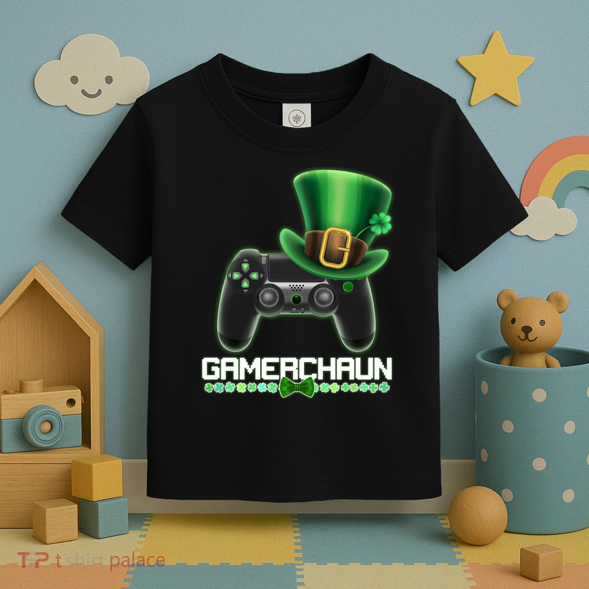 Cool St Patrick's Day Gamerchaun Game Controller Leprechaun Toddler T-Shirt